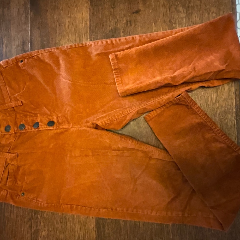 Old Navy Rockstar super skinny high rise orange corduroy size 6